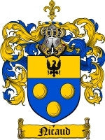 Nicaud coat of arms family crest download