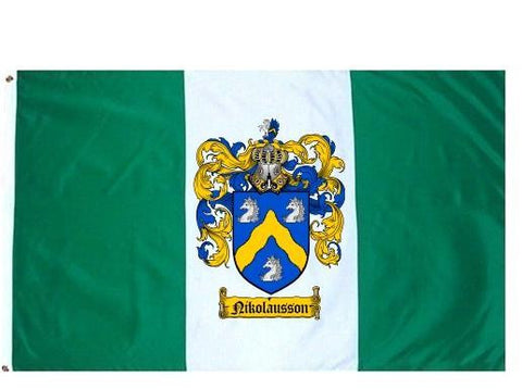 Nikolausson family crest coat of arms flag