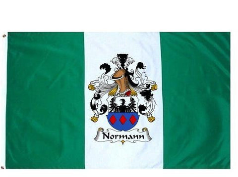 Normann family crest coat of arms flag