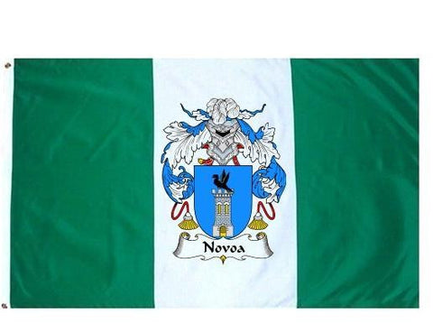 Novoa family crest coat of arms flag