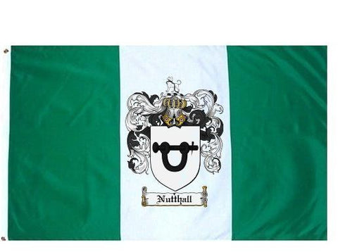 Nutthall family crest coat of arms flag