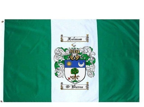 O'Bierne family crest coat of arms flag