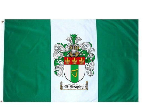 O'Brophy family crest coat of arms flag