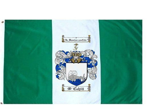 O'Cahill family crest coat of arms flag