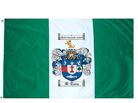 O'Cain family crest coat of arms flag