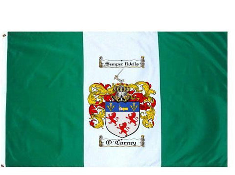 O'Carney family crest coat of arms flag