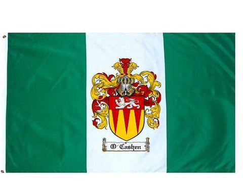 O'Cashen family crest coat of arms flag