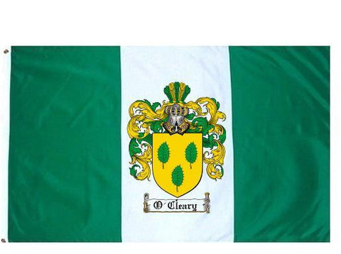 O'Cleary family crest coat of arms flag