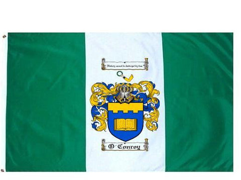O'Conroy family crest coat of arms flag