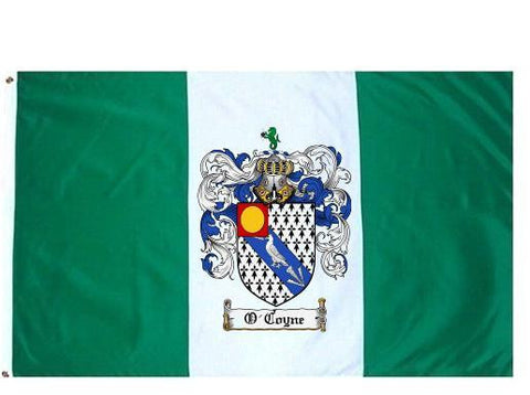 O'Coyne family crest coat of arms flag