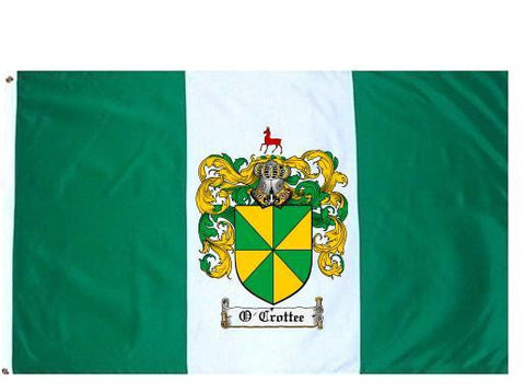 O'Crottee family crest coat of arms flag