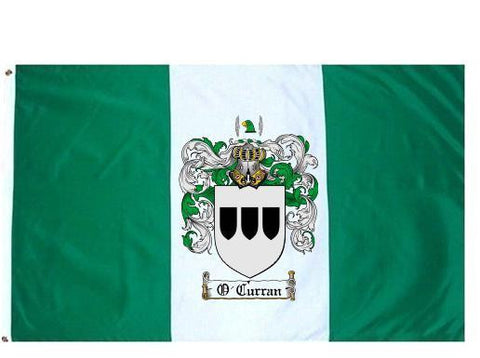 O'Curran family crest coat of arms flag