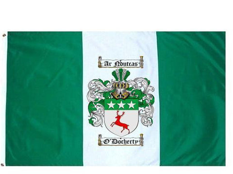 O'Docherty family crest coat of arms flag
