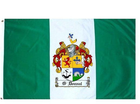 O'Donnal family crest coat of arms flag