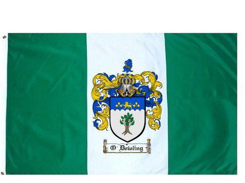 O'Dowling family crest coat of arms flag