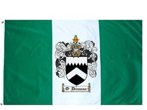 O'Drennan family crest coat of arms flag