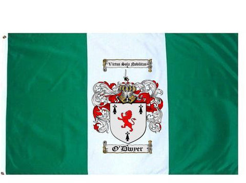 O'Dwyer family crest coat of arms flag