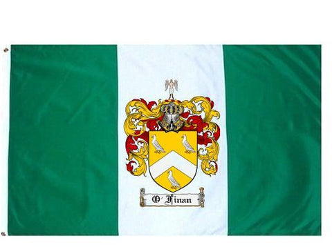 O'Finan family crest coat of arms flag