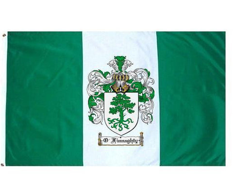 O'Finnaghty family crest coat of arms flag