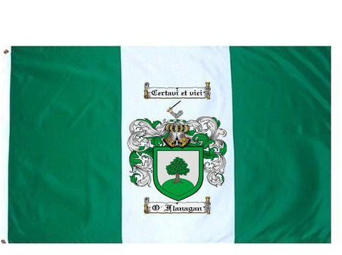 O'Flanagan family crest coat of arms flag