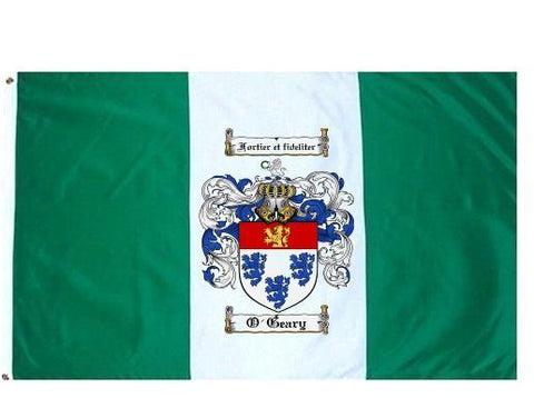 O'Geary family crest coat of arms flag