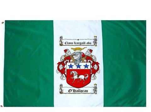 O'Halloran family crest coat of arms flag