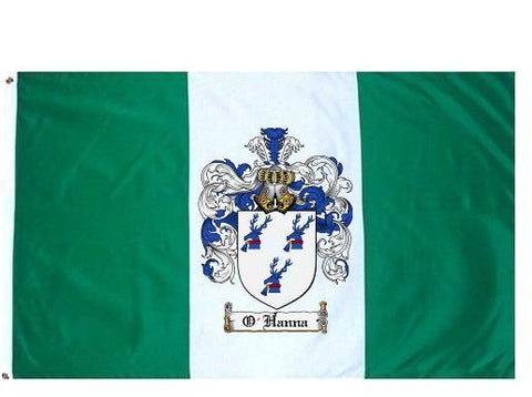 O'Hanna family crest coat of arms flag