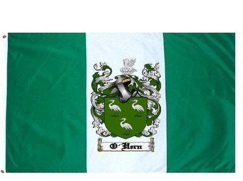 O'Hern family crest coat of arms flag