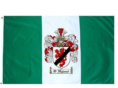 O'Hyland family crest coat of arms flag