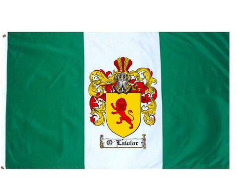 O'Lawlor family crest coat of arms flag