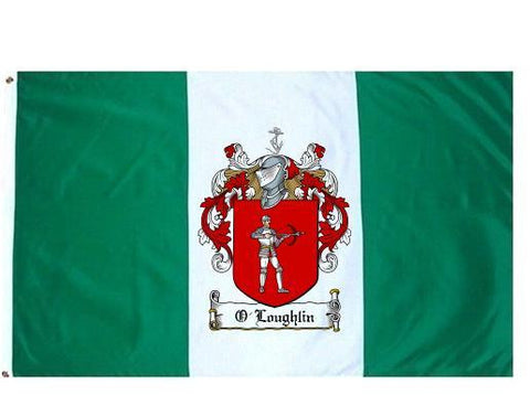 O'Loughlin family crest coat of arms flag