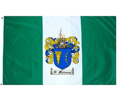 O'Maloney family crest coat of arms flag