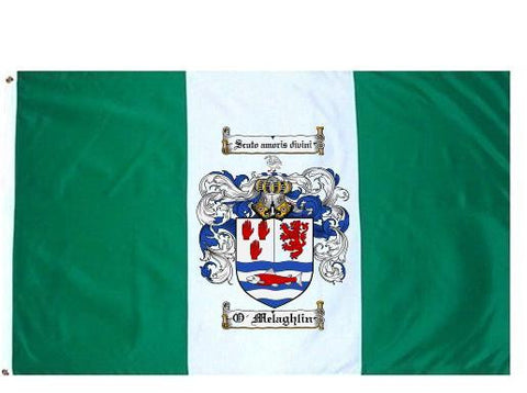 O'Melaghlin family crest coat of arms flag