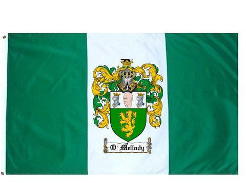 O'Mellody family crest coat of arms flag