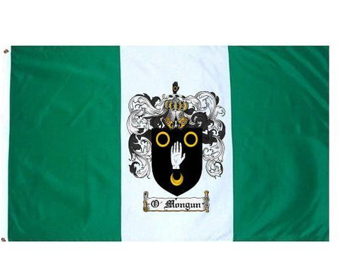 O'Mongun family crest coat of arms flag