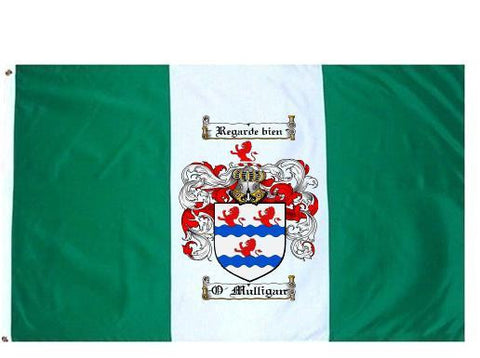 O'Mulligan family crest coat of arms flag