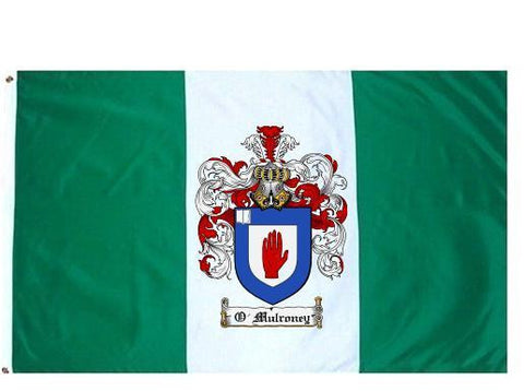 O'Mulroney family crest coat of arms flag