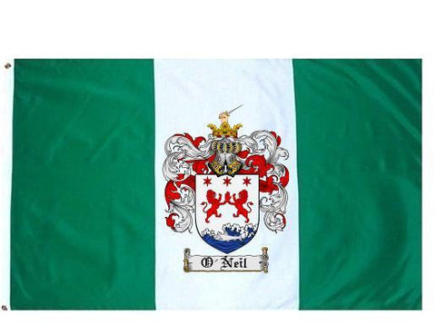 O'Neil family crest coat of arms flag