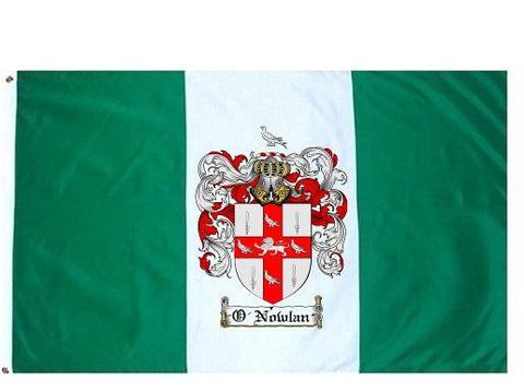 O'Nowlan family crest coat of arms flag