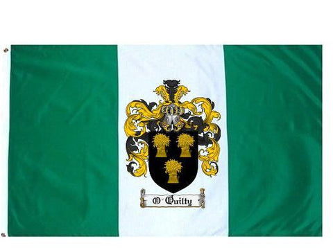 O'Quilty family crest coat of arms flag