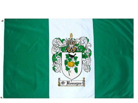 O'Ronayne family crest coat of arms flag