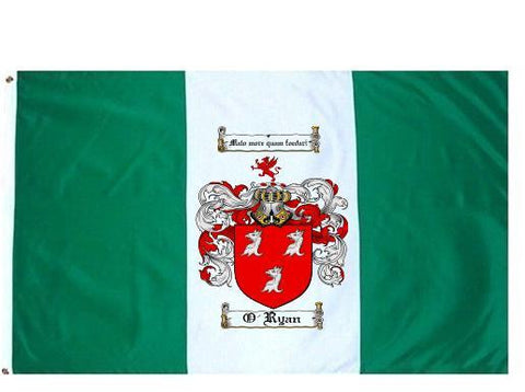 O'Ryan family crest coat of arms flag