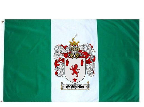 O'Shields family crest coat of arms flag