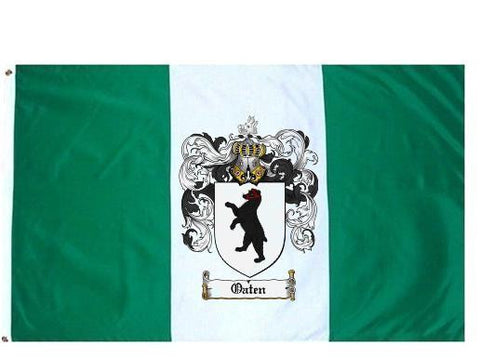 Oaten family crest coat of arms flag