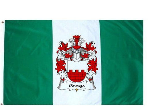 Odwaga family crest coat of arms flag
