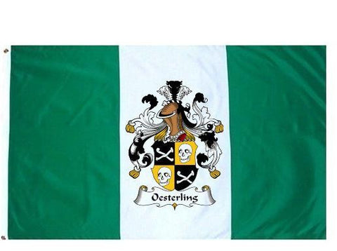 Oesterling family crest coat of arms flag