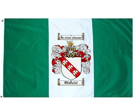 Oldfeild family crest coat of arms flag