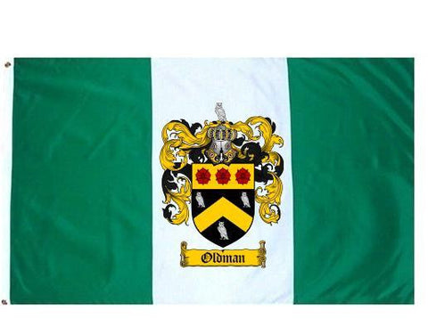 Oldman family crest coat of arms flag