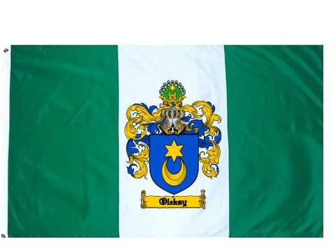 Oleksy family crest coat of arms flag