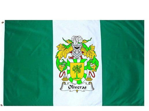 Oliveras family crest coat of arms flag